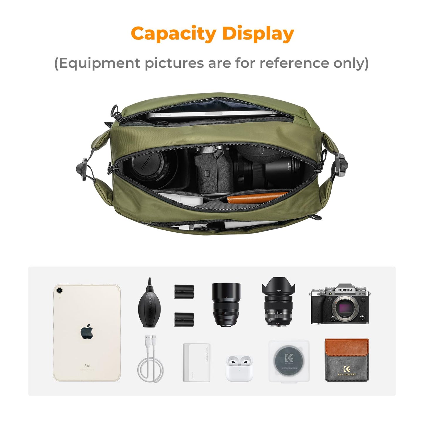 K&F 2 in 1 Sling Bag Everyday Photography Crossbody Camera Bag