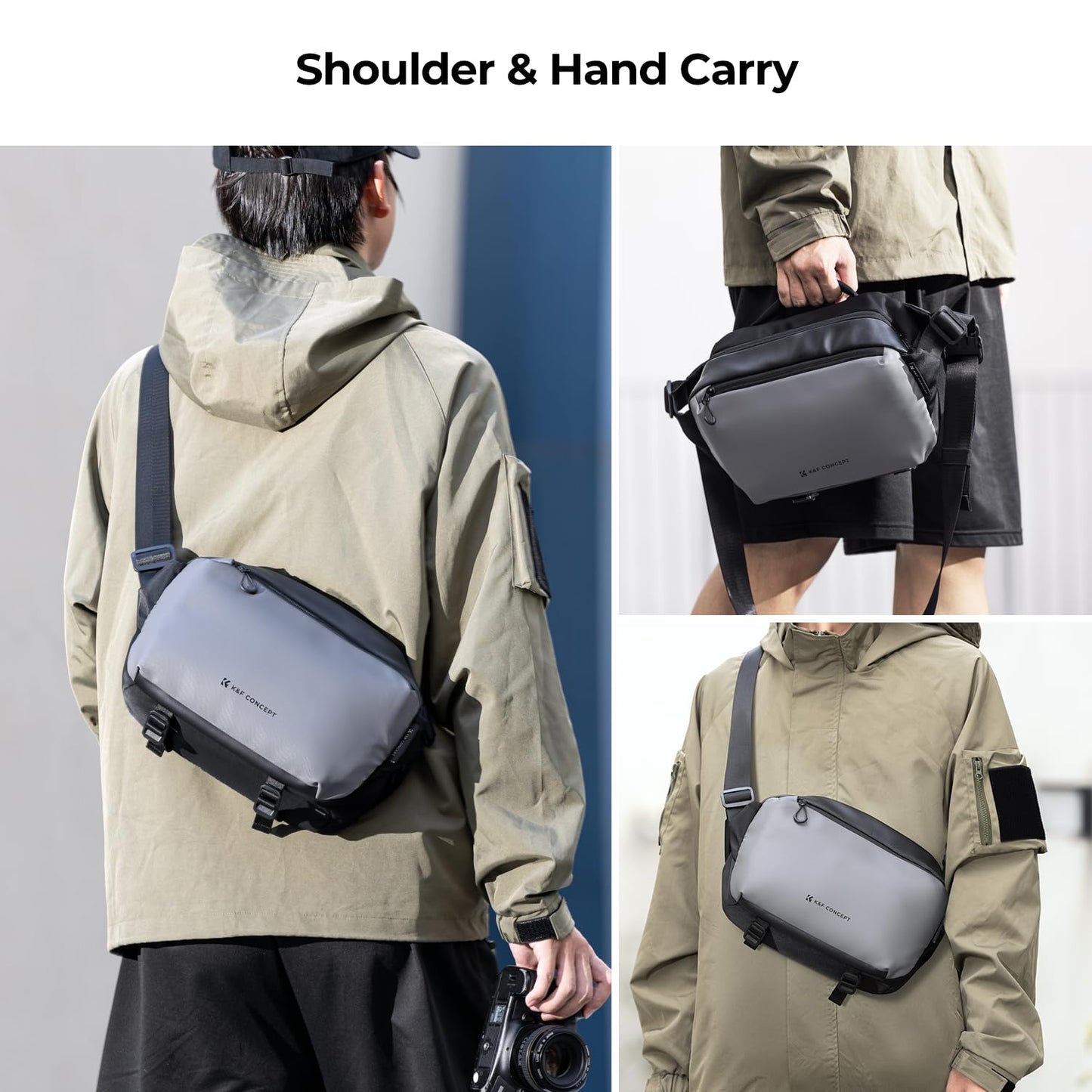 K&F 2 in 1 Sling Bag Everyday Photography Crossbody Camera Bag