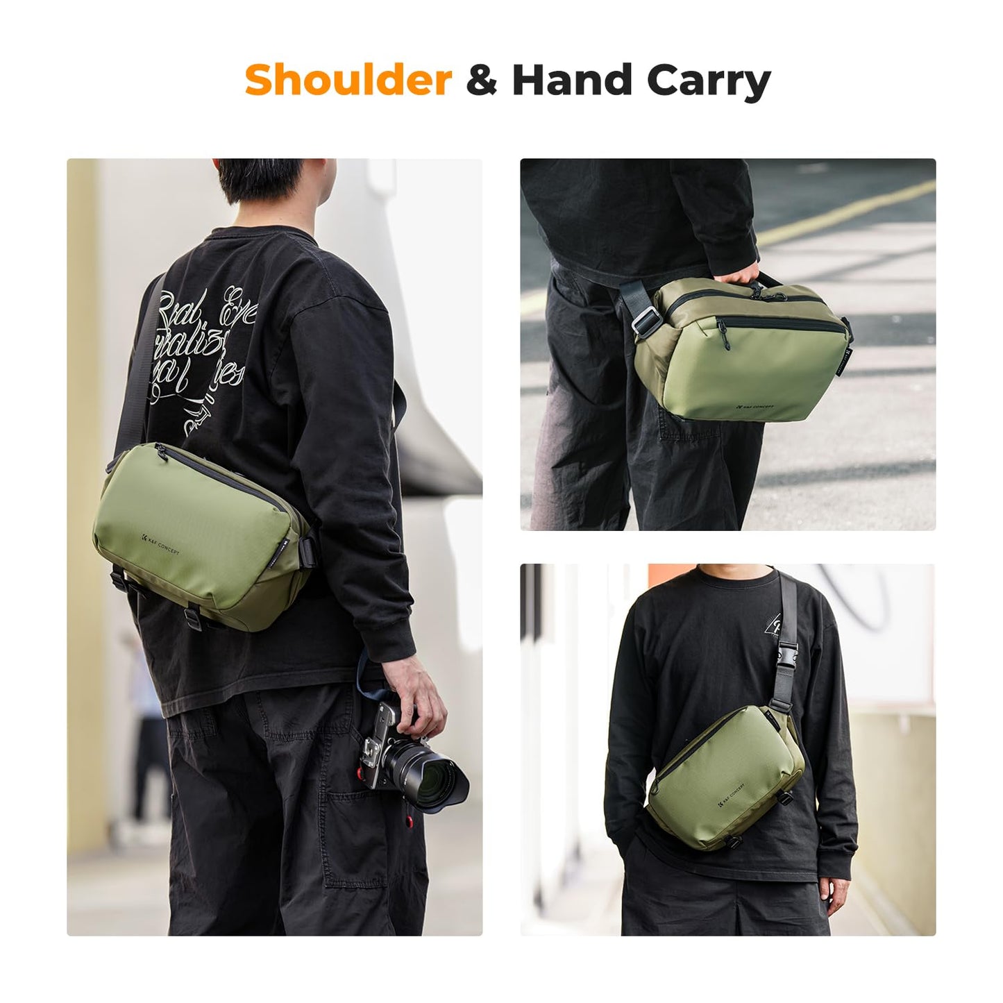 K&F 2 in 1 Sling Bag Everyday Photography Crossbody Camera Bag