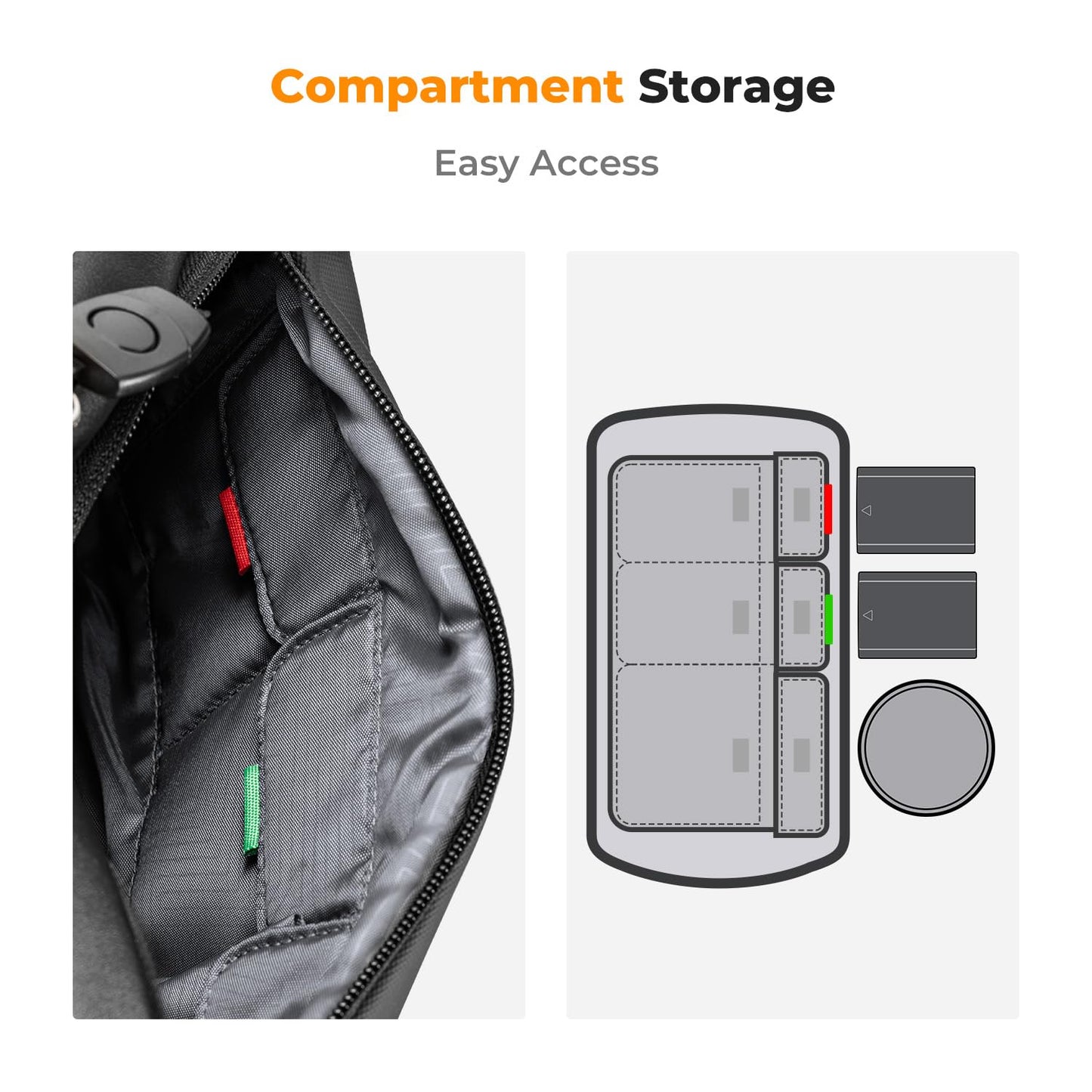 K&F 2 in 1 Sling Bag Everyday Photography Crossbody Camera Bag