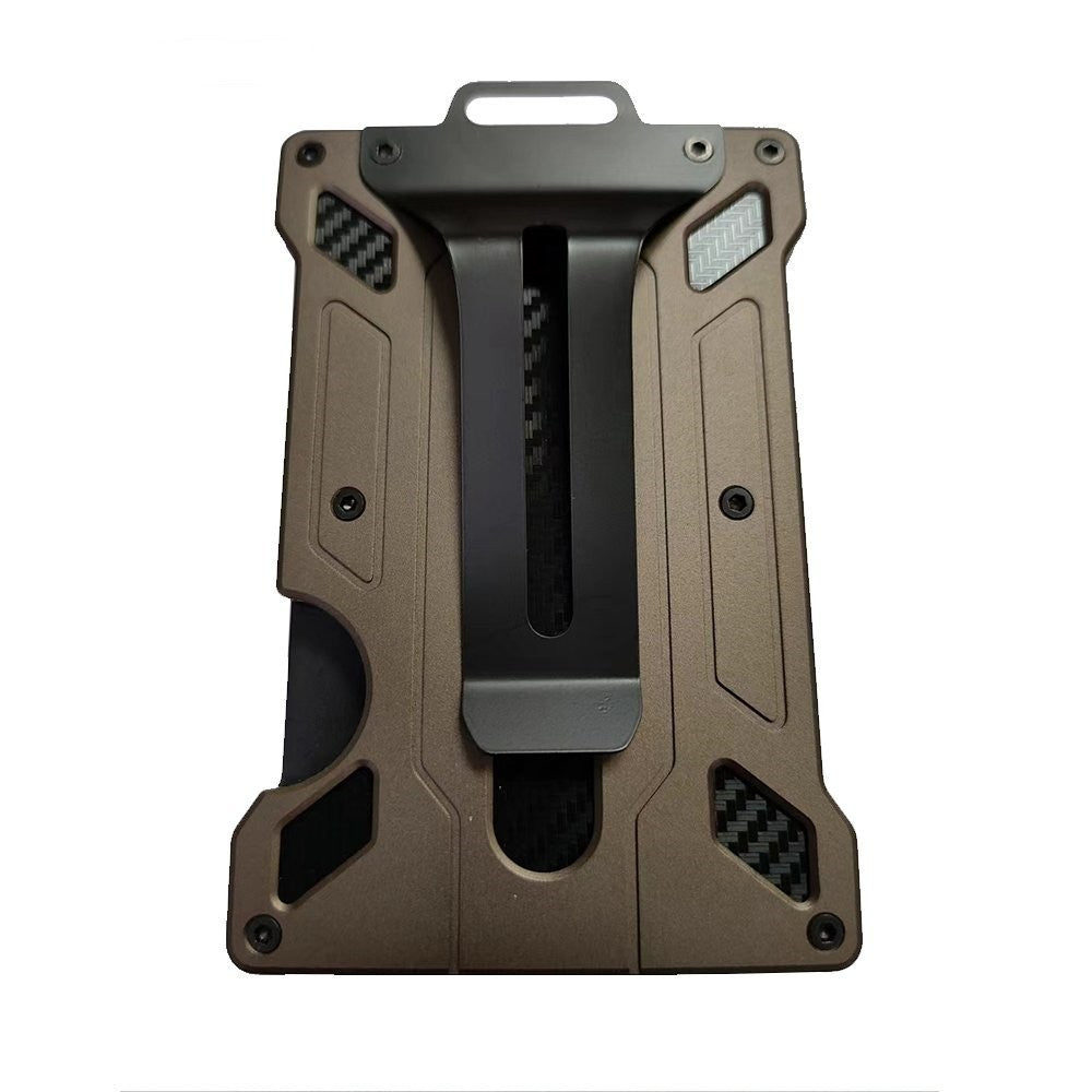 Slim Metal RFID Proof Card Holder with ID Badge